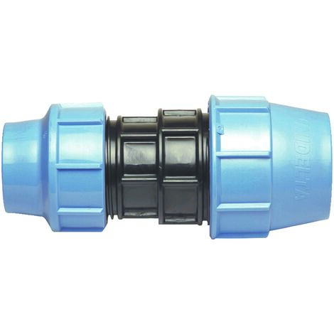 Blanc Habitat – Raccord PE manchon droit réduit 32-25 mm – Pression 16 bars – Température 80°C – Joint torique nitrile pour étanchéité optimale
