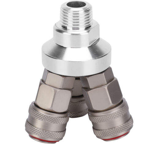 Raccord Pneumatique 3 Voies en Acier Chromé, Filetage G1/2 Pouce pour Connexions Rapides