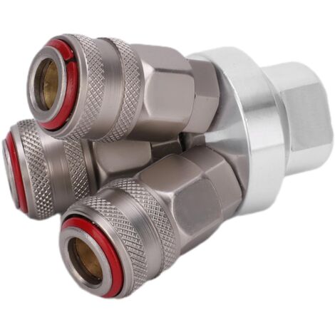 Raccord Pneumatique à 3 Voies en Acier Chromé, Filetage G1/4" pour Systèmes d'Air Comprimé