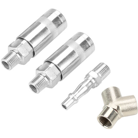 Raccord Pneumatique Rapide 3 Voies en Fer Galvanisé pour Compresseur à Air, Type Y 1/4" BSP