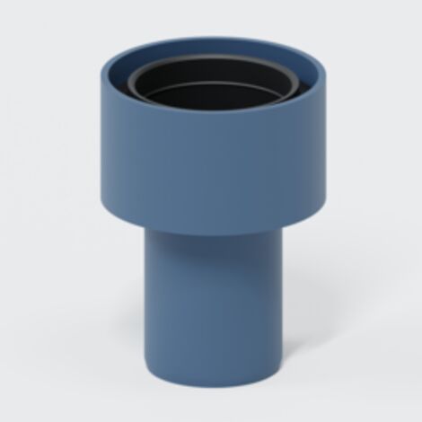 Raccord POLO-KAL DN 50/58-67 mm, passant d'une extrémité emboîtée à une extrémité mâle.