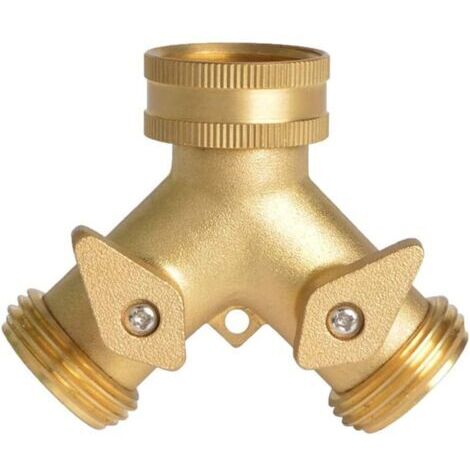 Raccord pour circuit d'arrosage,Arroseur Raccord de Tuyaux 2 Sorties, Distributeur Raccord d'arrosage Connecteur Prolongateur Adaptateur à Robinet Nez de Robinet y Sélecteur pour Jardin Serre，7.