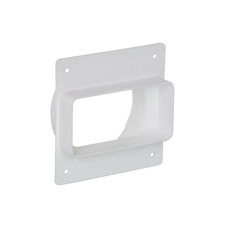 Raccord pour passage plat flas 100 / raccord mural nw 100 sur 110x55 mm plastique blanc