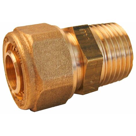 Raccord pour tube PER à compression diamètre 12mm mâle 3/8