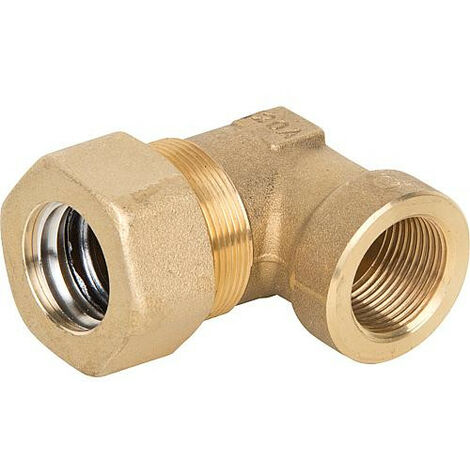 Raccord pour tube spirale DN32x11/4"femelle-coude, laiton avec joint graphite