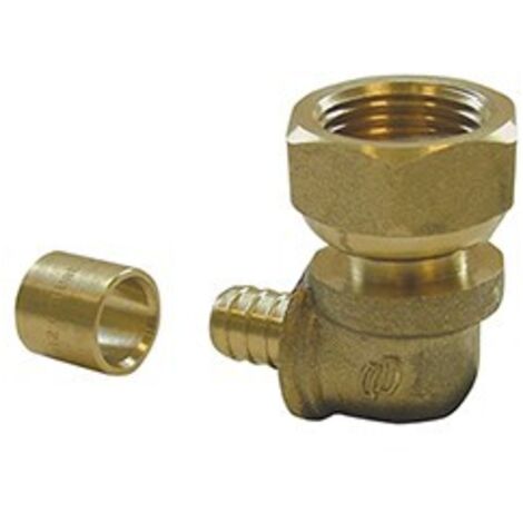 Raccord pour tubes P.E.R. Coude a glissement écrou libre DN 12 - 1/2