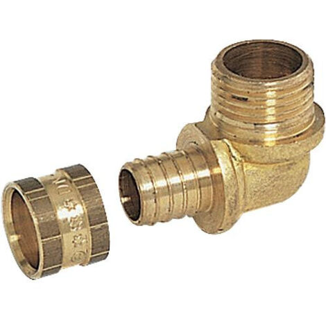 Raccord pour tubes P.E.R. Coude a glissement male DN 16 - M 1/2