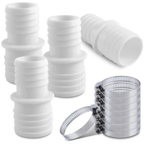 Raccord pour Tuyau Piscine - Adaptateur Raccord Piscine - Ø 32 mm vers 38 mm - Blanc