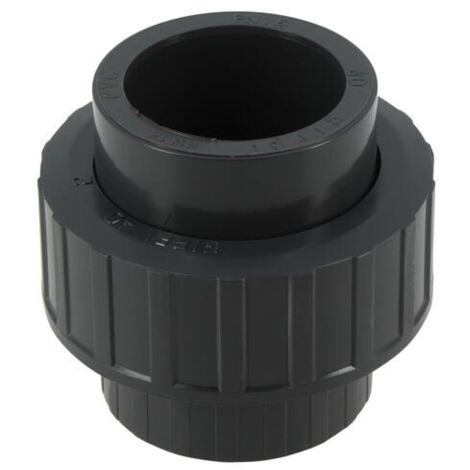 Raccord pression PVC Nicoll - Union 3 pièces Femelle Ø40 - Femelle 1"1/4 (33/42) à visser