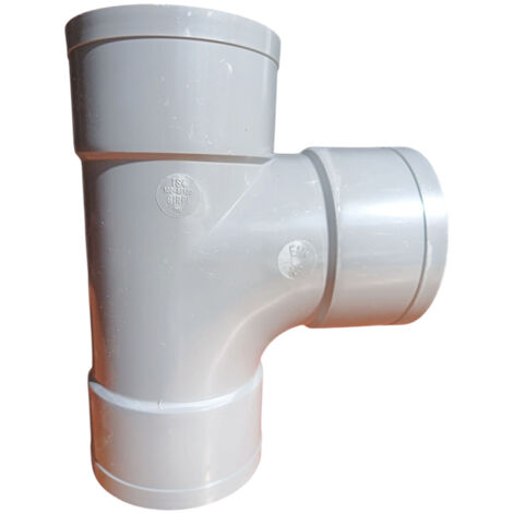 Raccord PVC gris en T Femelle Ø 100 mm Triple emboîtage - Girpi