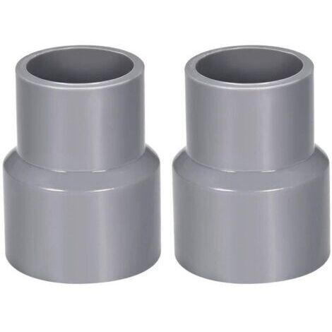 Raccord PVC Réducteur DWV 40mm x 32mm Couplage Hub Gris pour Drainage et Évacuation 2Pcs Socket par Socket