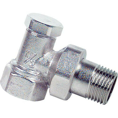 Raccord radiateur - T de réglage forme équerre DN15 1/2" nickele