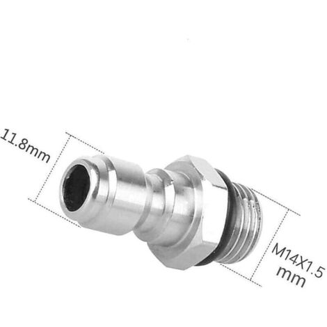 Raccord Rapide 1/4 Pouces (14 mm) Mâle pour Pulvérisateur de Savon et Lance à Mousse de Neige pour Nettoyeur Haute Pression – Acier Inoxydable