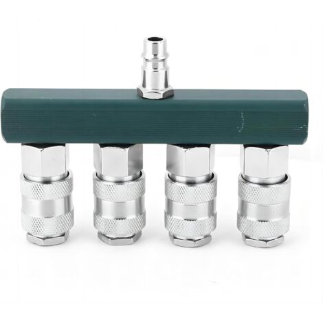 Raccord rapide 4 voies, distributeur de tuyau d'air 4 voies raccord pneumatique raccord de tuyau d'air NPT 1 / 4 pouce