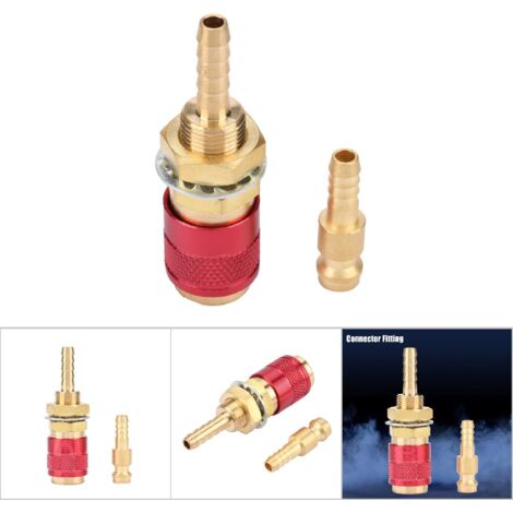 Raccord Rapide à Gaz M6 pour Torche de Soudage MIG/TIG, Connexion Instantanée, Rouge