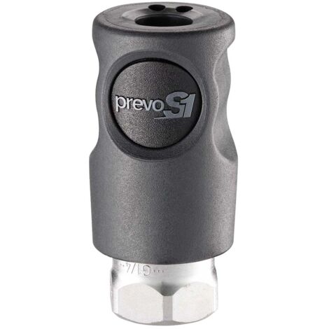 Raccord rapide de sécurité PREVOST, Filetage vers Femelle G 1/4 Femelle 1/4pouces ISO C6 en Corps Composite ( Prix pour 1 )
