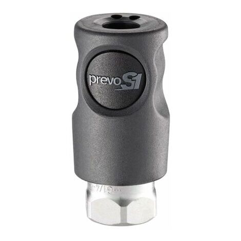 Raccord rapide de sécurité PREVOST, Filetage vers Femelle G 3/8 Femelle 3/8pouces ISO C6 en Corps Composite ( Prix pour 1 )