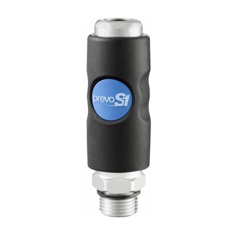 Raccord rapide de sécurité PREVOST, Filetage vers Mâle G 3/8 Mâle 3/8pouces ISO B11 en Corps Composite ( Prix pour 1 )
