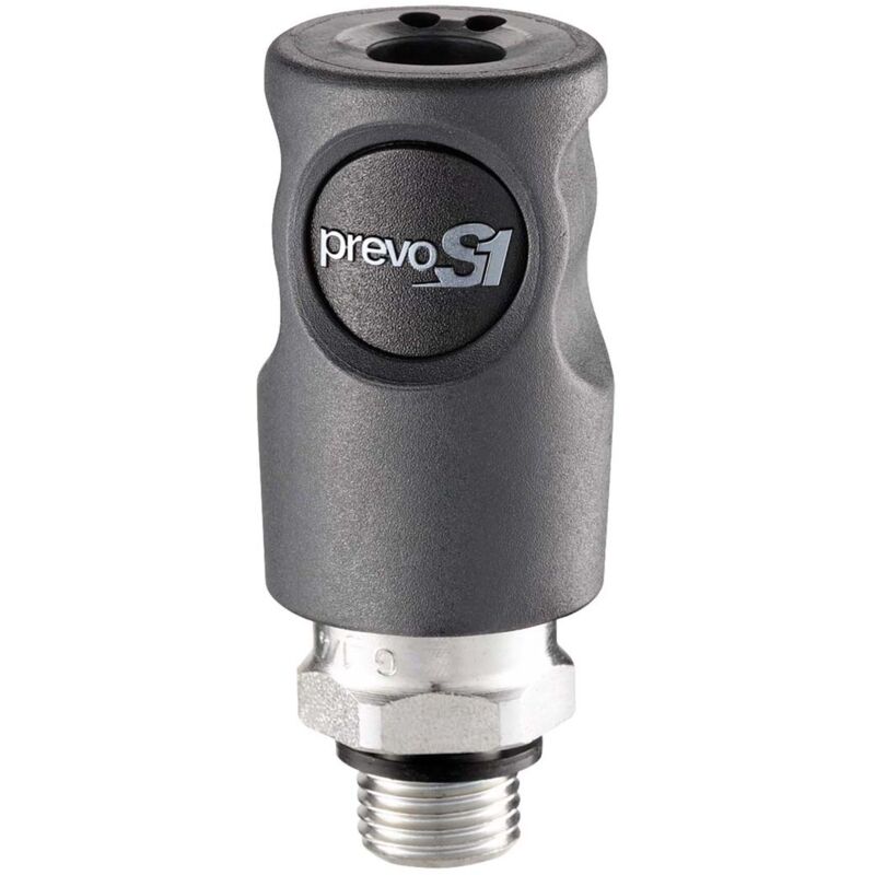 Prevost - Raccord rapide de sécurité Filetage vers Mâle g 3/8 Mâle 3/8pouces iso C6 en Corps Composite ( Prix pour 1 )