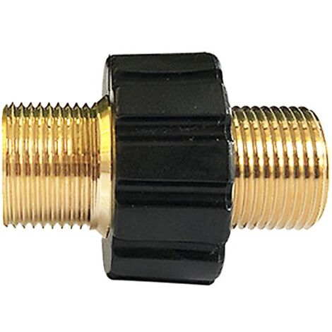 Raccord Rapide de Tuyau, Adaptateur pour Nettoyeur Haute Pression à Double Mâle M22 x 1,5 Compatible avec Karcher, Karcher HD & HDs Nettoyeur Haute Pression Tuyau (14 mm Diamètre)