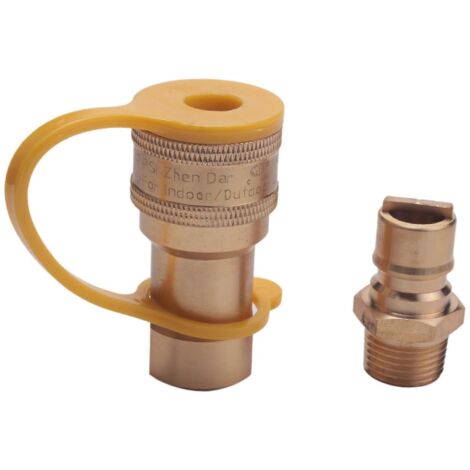 Raccord rapide/déconnecteur en laiton massif 1/2 pouce pour gaz propane
