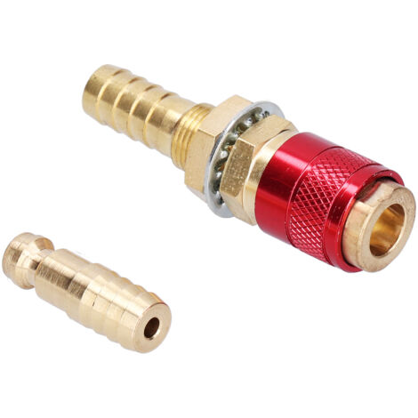 Raccord Rapide M10 en Laiton Rouge pour Poste de Soudage TIG, Accessoire de Torche