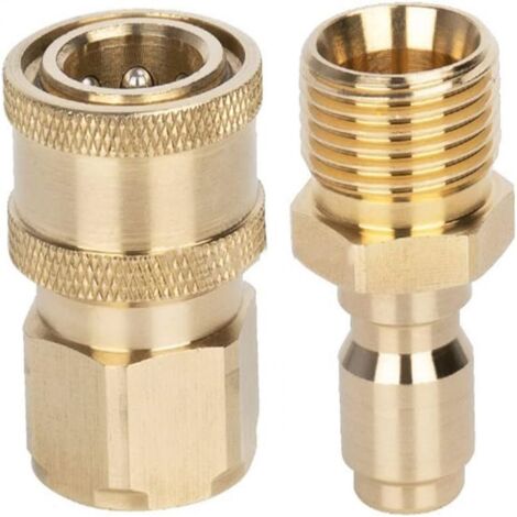 Raccord Rapide M22 - Adaptateur Haute Pression 3/8 Pouces - Pour Nettoyeur Haute Pression - 2 Pièces