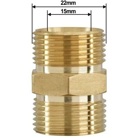 Raccord rapide mâle M22/14 mm ou M22/15 mm pour tuyau de nettoyage de voiture, neuf.