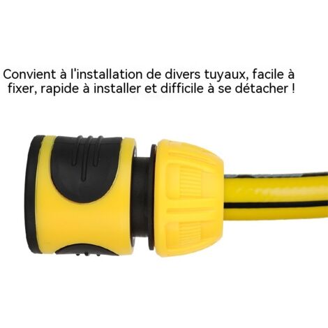Raccord rapide pistolet lavage auto 3/4 pouce, caoutchouc, jaune vif, étanche pour tuyau eau
