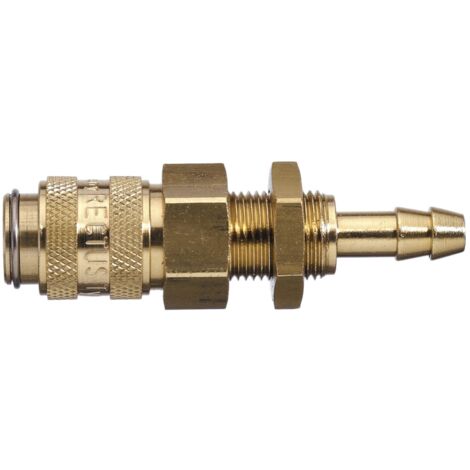 Raccord rapide pneumatique Legris, Filetage femelle vers Femelle 16mm Européen, Profil rectus en Laiton nickelé ( Prix pour 1 )