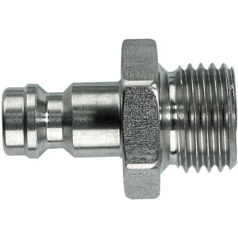 Raccord rapide pneumatique Legris, Filetage Mâle vers Mâle 1/4 in Male 1/4pouces Européen, Profil rectus en Acier ( Prix pour 1 )
