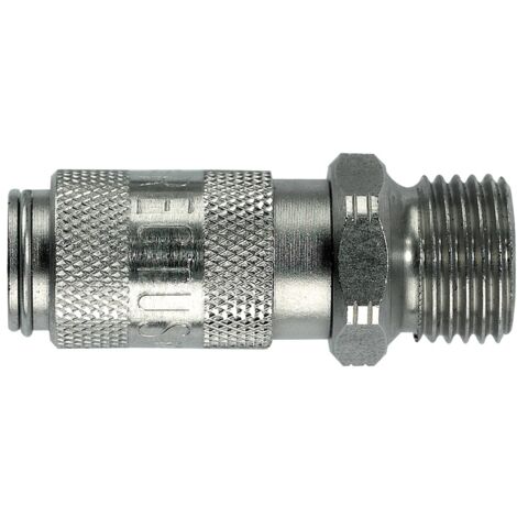Raccord rapide pneumatique Legris, Filetage Mâle vers Mâle 10mm 5mm Profil rectus, Walther en Acier inoxydable ( Prix pour 1 )