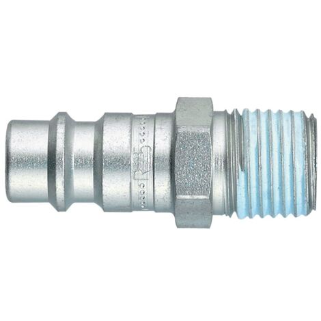 Raccord rapide pneumatique Legris, Filetage Mâle vers Mâle BSPT 1/4 Male 1/4pouces Européen, Profil rectus en Acier ( Prix pour 1 )