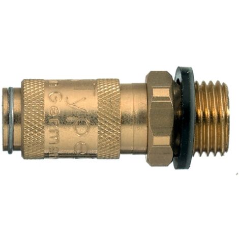 Raccord rapide pneumatique Legris, Filetage Mâle vers Mâle G 1/2 Mâle 10mm 1/8pouces Profil rectus, Walther en Laiton ( Prix pour 1 )