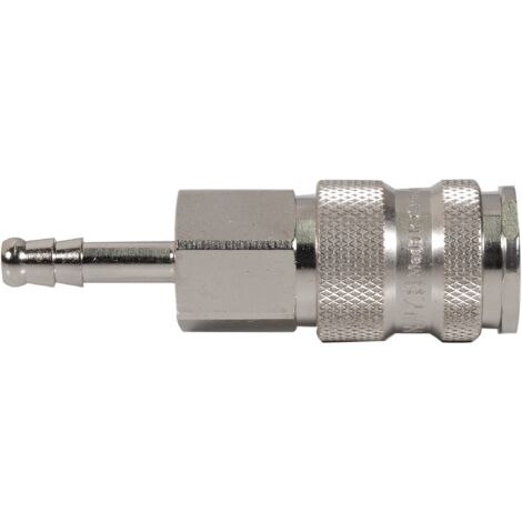 Raccord rapide pneumatique Legris, Tuyau cannelé vers Femelle, Mâle 1/8pouces Adaptateur chargeur en Laiton nickelé ( Prix pour 1 )