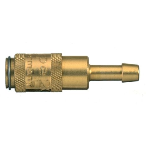 Raccord rapide pneumatique Legris, Tuyau cannelé vers Femelle, Mâle 10mm Profil rectus, Walther en Laiton nickelé ( Prix pour 1 )