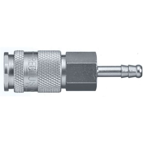 Raccord rapide pneumatique Legris, Tuyau cannelé vers Femelle, Mâle 23mm 1/8pouces ISO 6150 C, ISO C en Laiton nickelé ( Prix pour 1 )