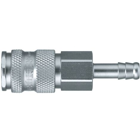 Raccord rapide pneumatique Legris, Tuyau cannelé vers Femelle, Mâle 23mm Européen, Profil rectus en Laiton nickelé ( Prix pour 1 )