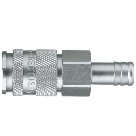 Raccord rapide pneumatique Legris, Tuyau cannelé vers Femelle, Mâle 27mm Européen, Profil rectus en Laiton nickelé ( Prix pour 1 )