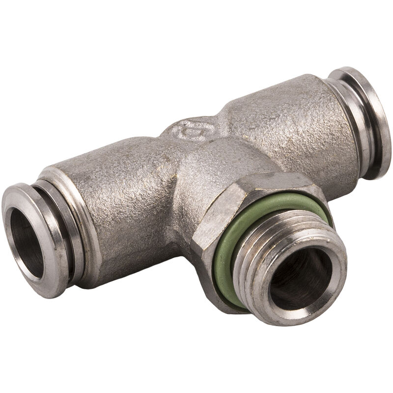 Raccord rapide pneumatique Rs Pro Filetage, Tube vers Mâle 1/8 in Male 8mm 1/8pouces en Laiton nickelé ( Prix pour Paquet de 10 )