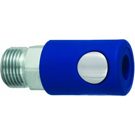 Raccord rapide pneumatique RS PRO, Filetage vers Mâle 1/4 in Male Britannique en Acier zingué ( Prix pour 1 )