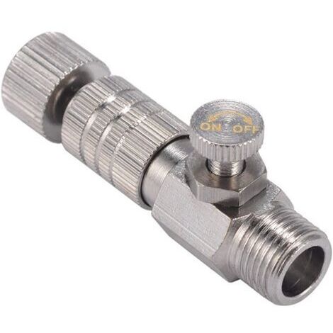 Raccord rapide pour aérographe, adaptateur 1/8" BSP avec vanne de régulation pour compresseur d'air et tuyau d'aérographe