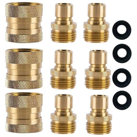 Raccord rapide pour tuyau d'arrosage 3/4" GHT 3, coupleur femelle 3, 6 embouts mâles