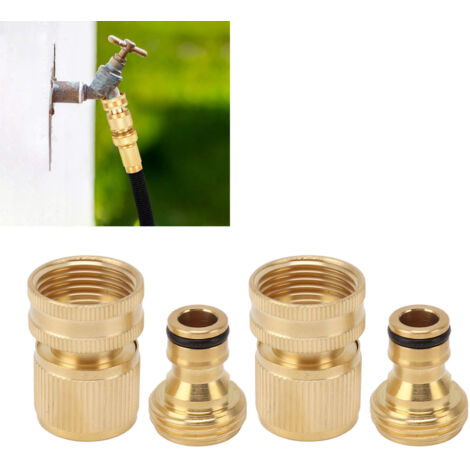 Raccord Rapide pour Tuyau d'Arrosage en Cuivre, 2PCS 3/4" (Male/Femelle) avec Joints, Adaptateur pour Réparation et Installation Facile