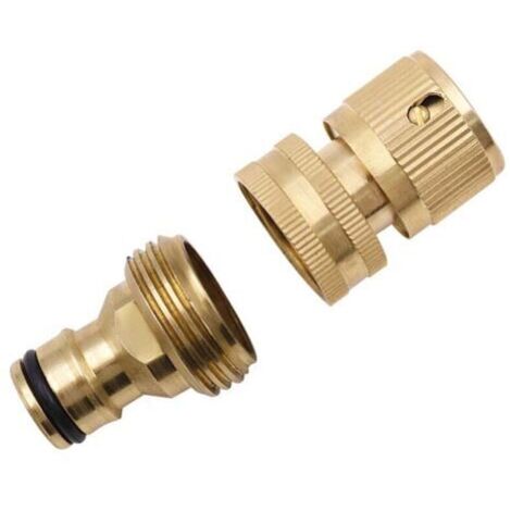 Raccord rapide pour tuyau d'arrosage, raccord de robinet d'arrosage en laiton, raccord de robinet 3/4 po, filetage femelle et mâle, adaptateur de robinet pour tuyau d'arrosage