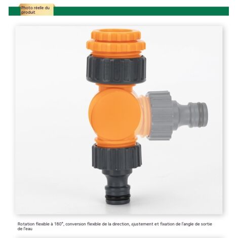Raccord rapide robinet 1/4-1/6-1 pouce, orientable, anti-torsade, pour tuyau arrosage souple