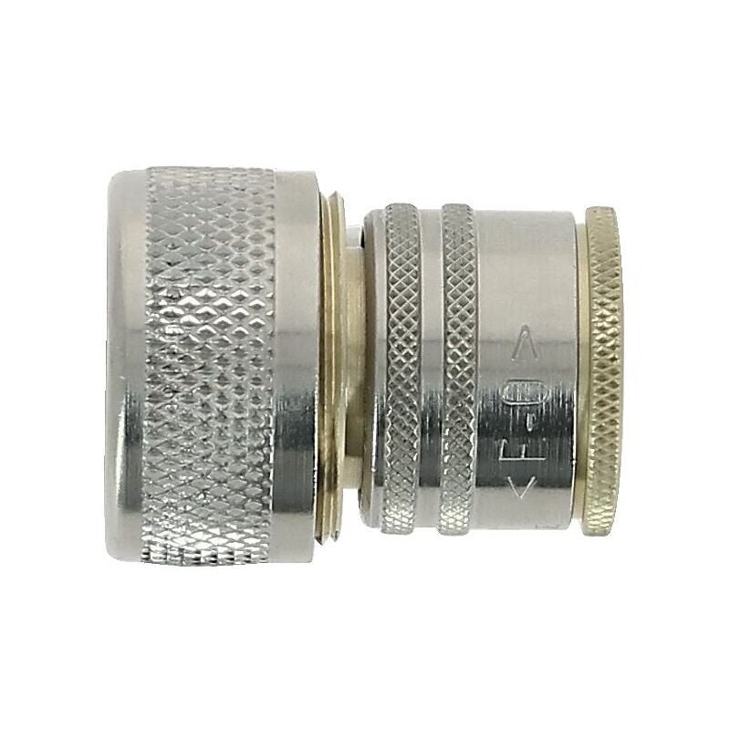 Raccord rapide sécurité laiton nickelé avec verouillage pour montage sur raccord rapide mâle pour tuyau de 15 mm Fauquet
