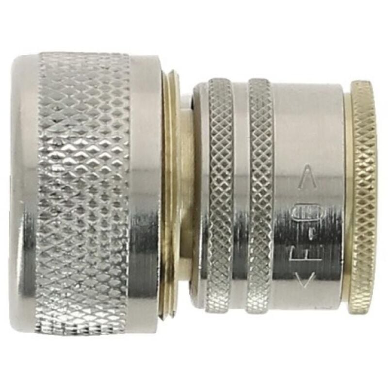 Raccord rapide sécurité laiton nickelé avec verouillage pour montage sur raccord rapide mâle pour tuyau de 19 mm Fauquet