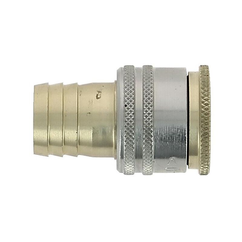 Raccord rapide sécurité queue cannelée laiton nickelé avec verouillage et raccord rapide rapide mâle pour tuyau de 15 mm Fauquet