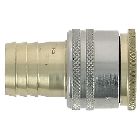 Raccord rapide sécurité queue cannelée laiton nickelé avec verouillage et raccord rapide rapide mâle pour tuyau de 19 mm - FAUQUET
